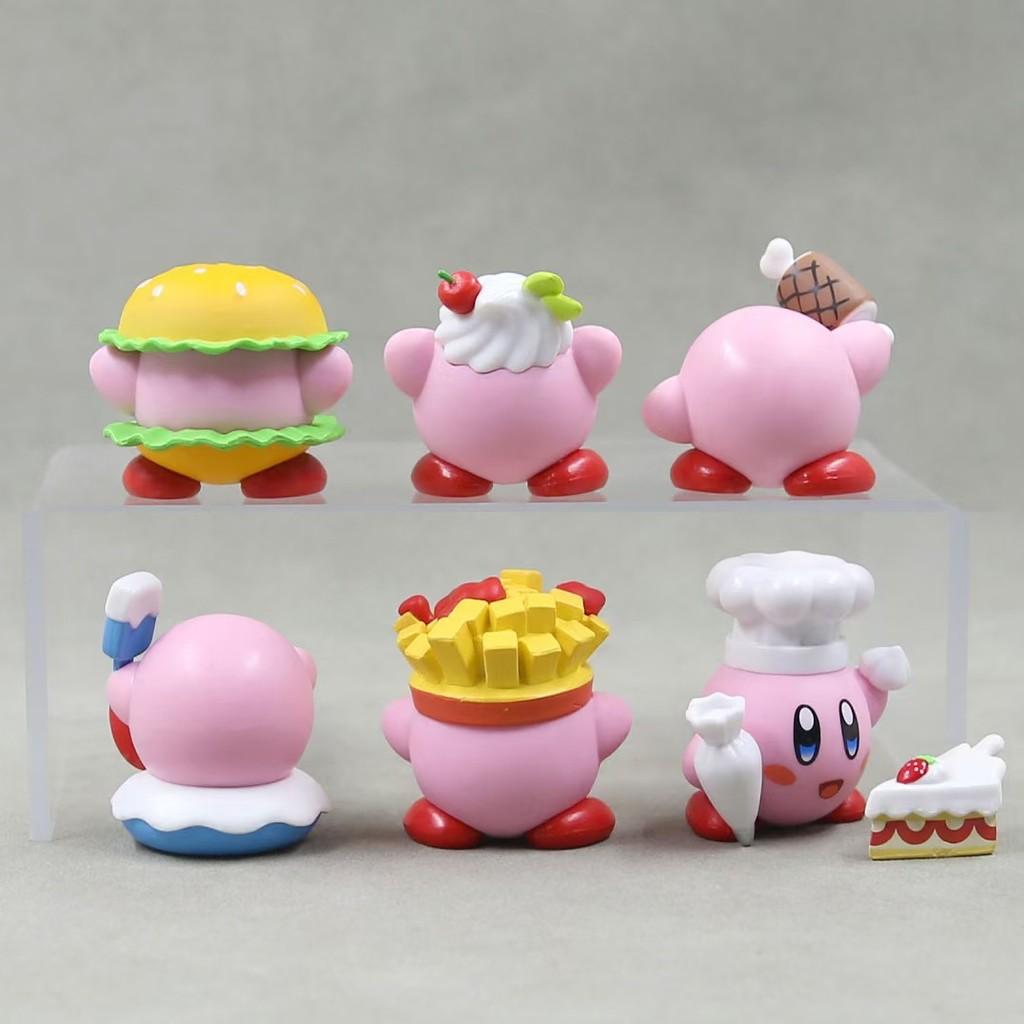 6 Delightful Style Kirby Food Figurines Pvc Cute Anime Character Decor Car
