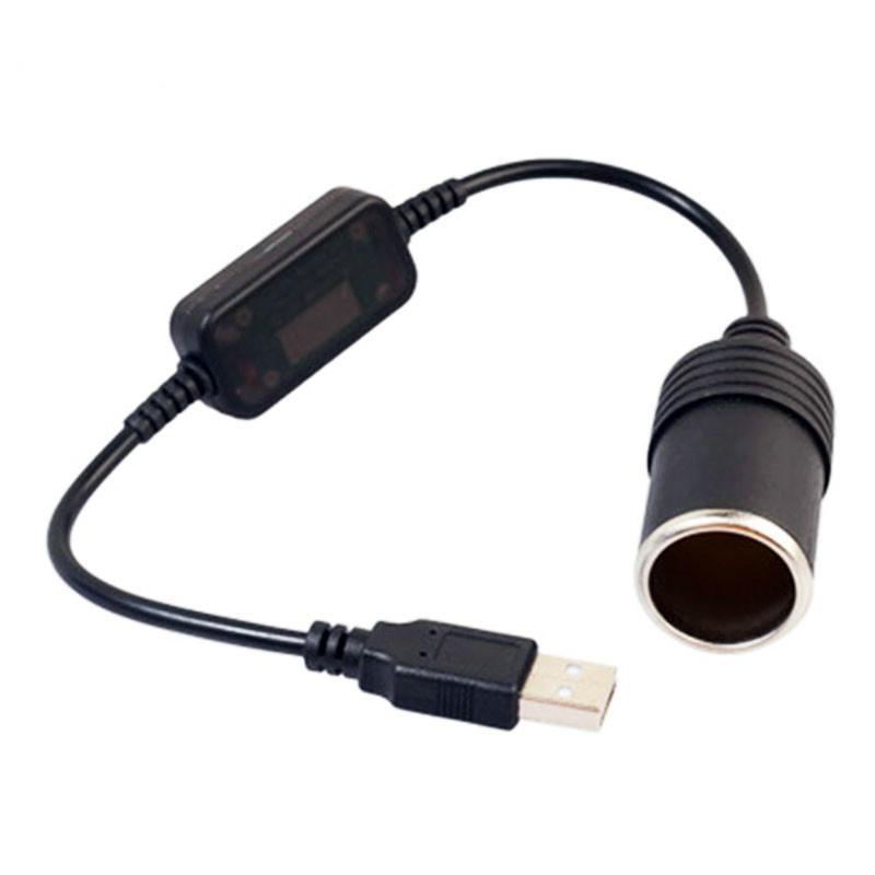 1pc 5V USB To 12V Cigarette Lighter Socket USB Cigarette Lighter Adapter Converter Car Electronics Accessories