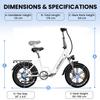 KINGBULL LITERIDE 2.0 500W City Commuter Electric Bike, 20 inches, maximum load capacity 180 kg, maximum range 90 km.