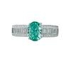 Open Ring Fashionable Egg Shape Ice Cut Paraiba Ring with High Carbon Diamond Simple Elegant for Women