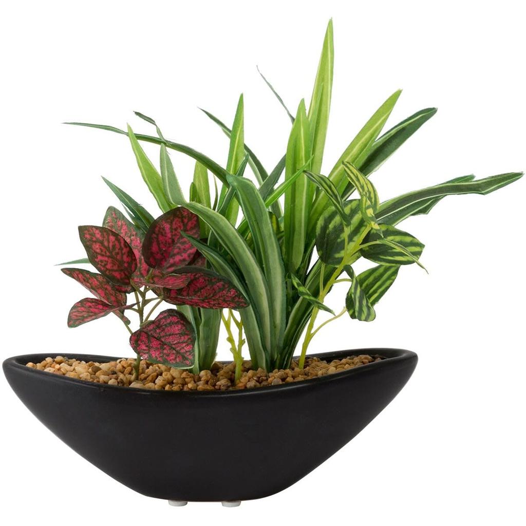 Nitori Artificial Green Plant Arrangement in Ceramic Yoseue Pot BK 8241643 Direct from Japan
