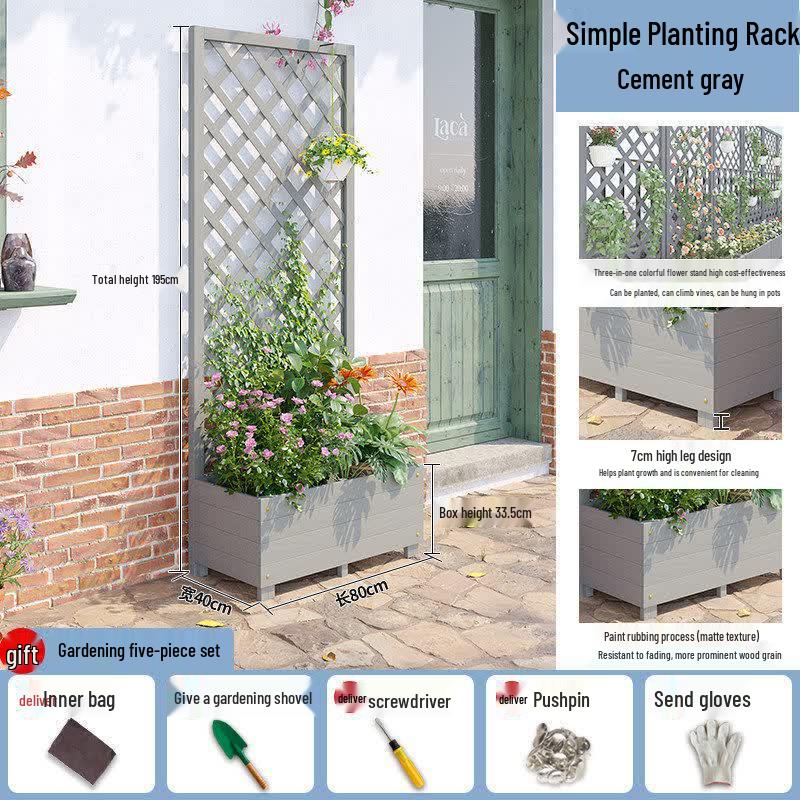 JINGGENG Outdoor Garden Trellis & Planter Box