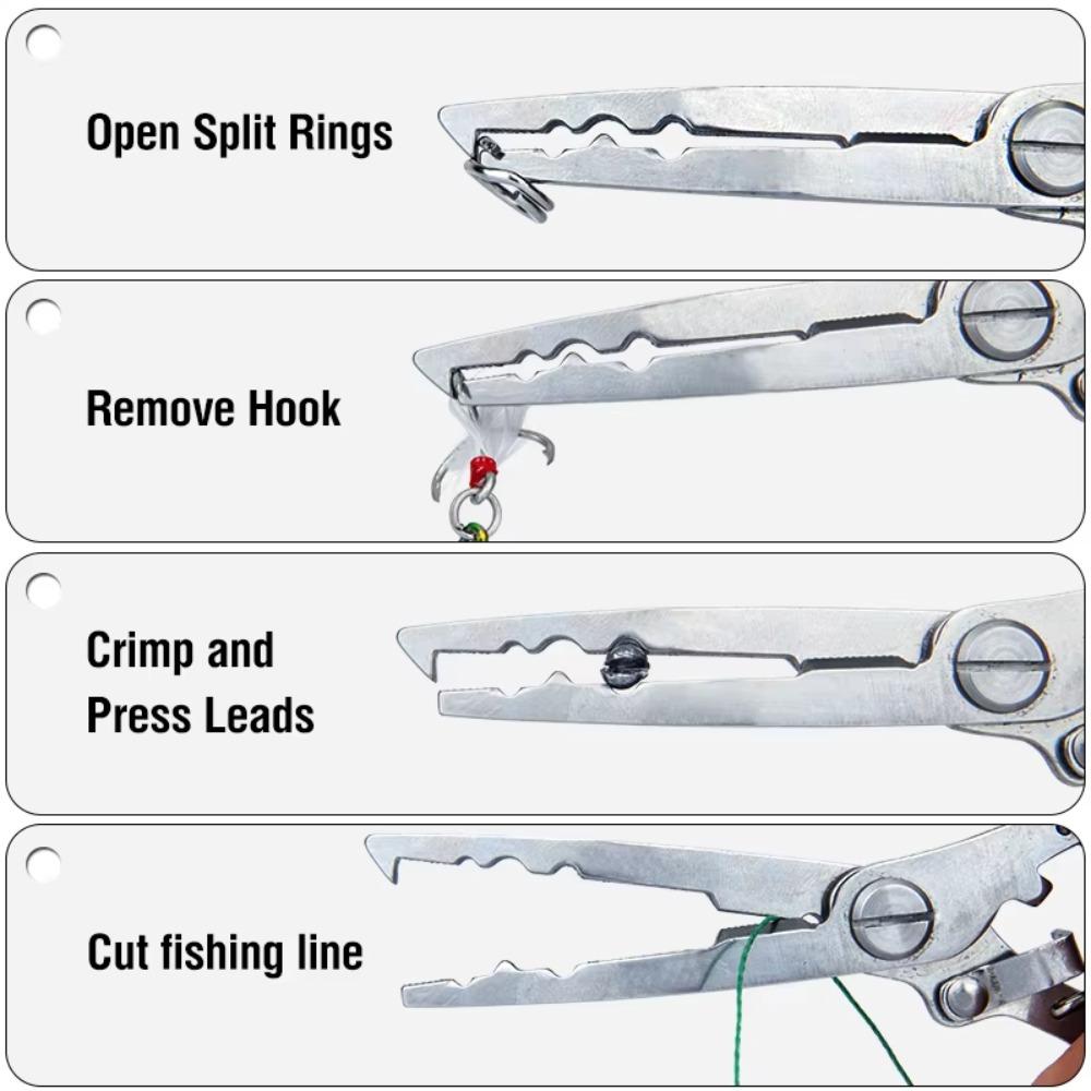 1 Set Split Ring Opener Fishing Pliers Portable Fishing Line Cutter Angling Helper