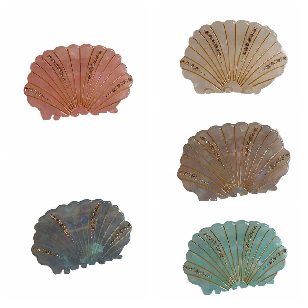 Нескользящий Зажим-Краб Ракушка Акула Ювелирные Изделия Стразы Зажим-Краб Модный Ацетат Ракушка Заколка для Волос Дамская
