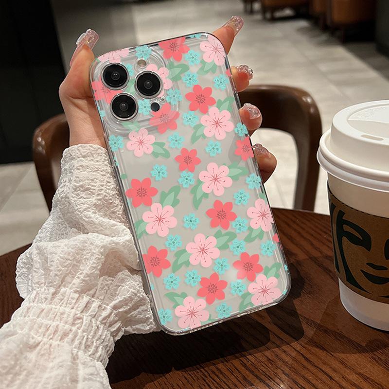 Горячая новинка, нежная атмосфера, розовый цветок, чехол для iPhone, iPhone17, противоударный, прозрачный чехол для телефона