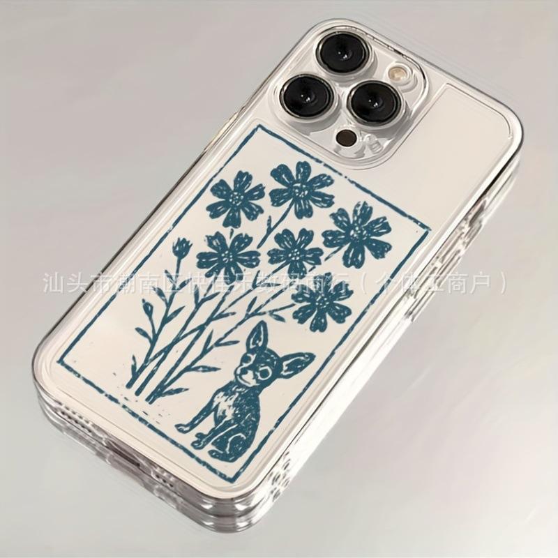 Свежий Маленький Белый Цветок подходит для чехла iPhone 15 Pro Max прозрачный 17/16 Plus полное покрытие iPhone 13/14