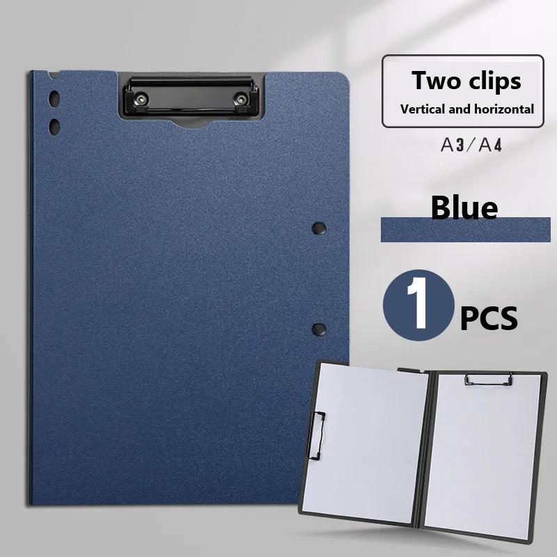 Утолщенная папка для файлов с двойным зажимом и блокнотом для письма, офисные многофункциональные органайзеры из полипропилена, буфер обмена, настольный органайзер