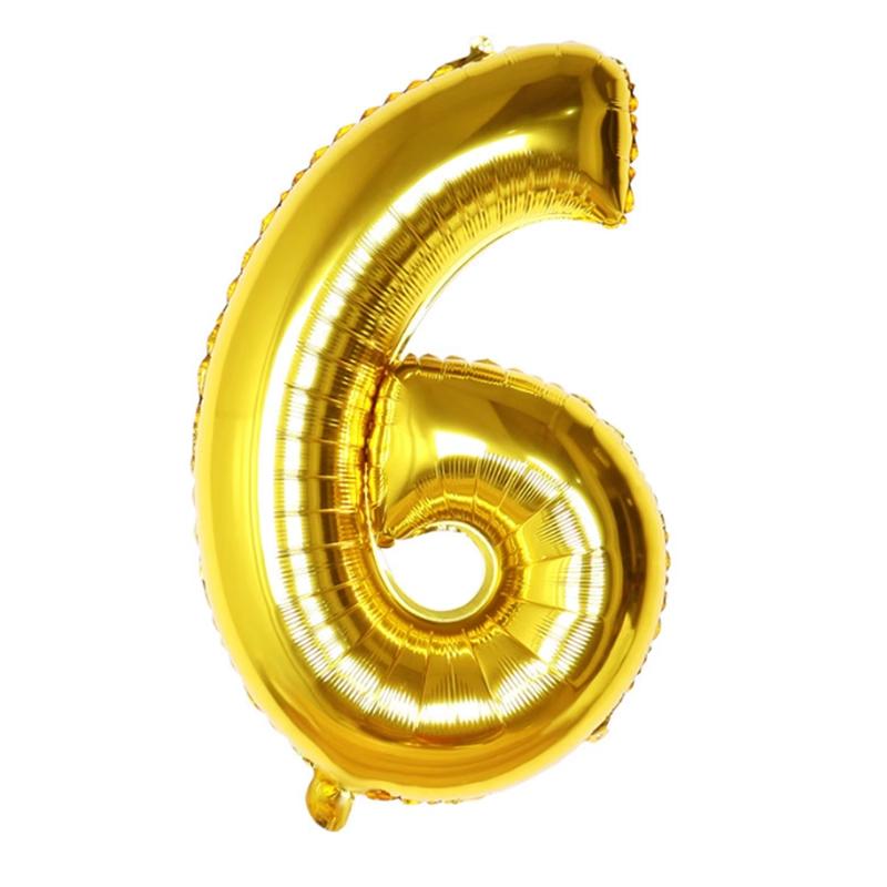 32-Inch Aluminum Foil Number Balloons Gold Silver Birthday Baby One Year Old Decorative Photography Balloons Celebration Supp...