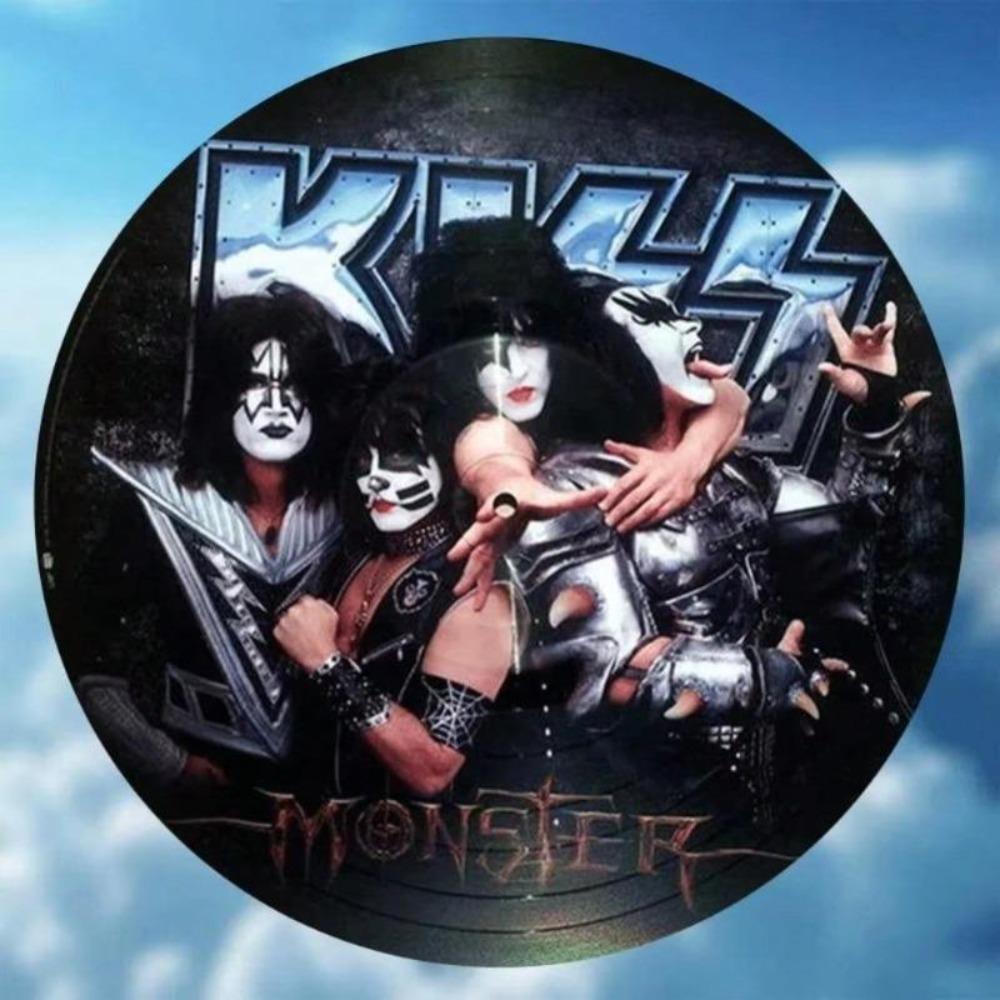 Винтажная металлическая жестяная табличка группы Kiss, 8 дюймов, круглая, настенный декор для дома, бара, кафе