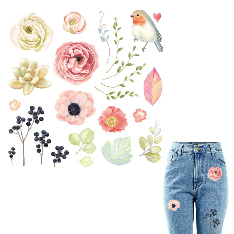 Аксессуары на одежду. Цветочный принт на футболку, платье и др