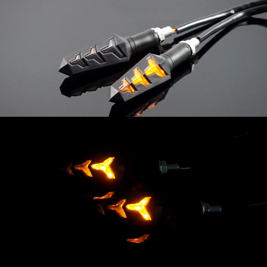 Pair Flowing Universal Motorcycle Motorbike Turn Signal Indicator Light