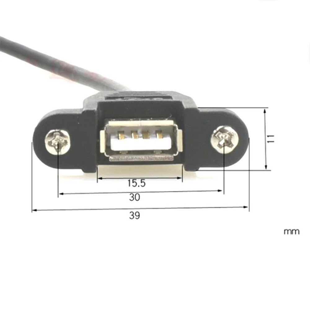 28AWG USB Extension Cable Copper Core Panel Mounting Cable Data Transfer Cable  Industrial Control