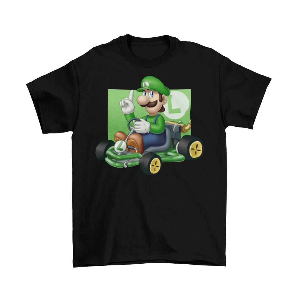 Футболка Luigi Mario Kart для взрослых, унисекс, хлопковая, размеры, смешная, номер, игра, гонки, новая