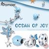 BAMOER Authentic 925 Sterling Silver Ocean of Joy Series Silve Beadss Charm for Origianl Bracelet