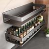 Gunmetal Wall-Mounted Kitchen Spice Rack Organizer