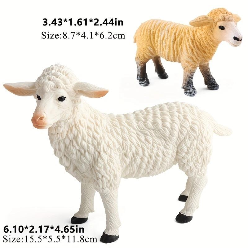 Oenux Набор из 2 больших моделей домашних животных: лошадь, корова, свинья, овца, коза, осел. Фигурки из ПВХ, образовательные, милые, детские игрушки, подарок