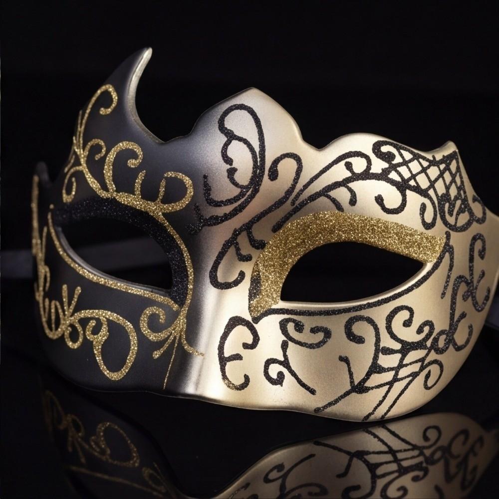 2PCS Lace Couple Masquerade Mask Gradient Glitter Eye Mask Half Face Mask Set Masquerade Party