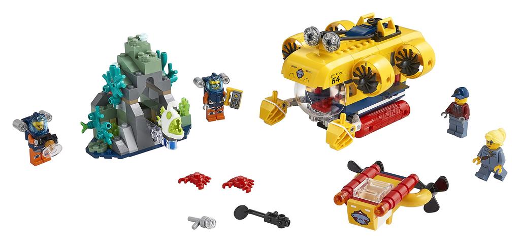 LEGO City Исследователи океана Глубоководные и подводные исследования Подводная лодка Приключение для дайвинга Игрушка для мальчиков от 5 лет и старше (60264)