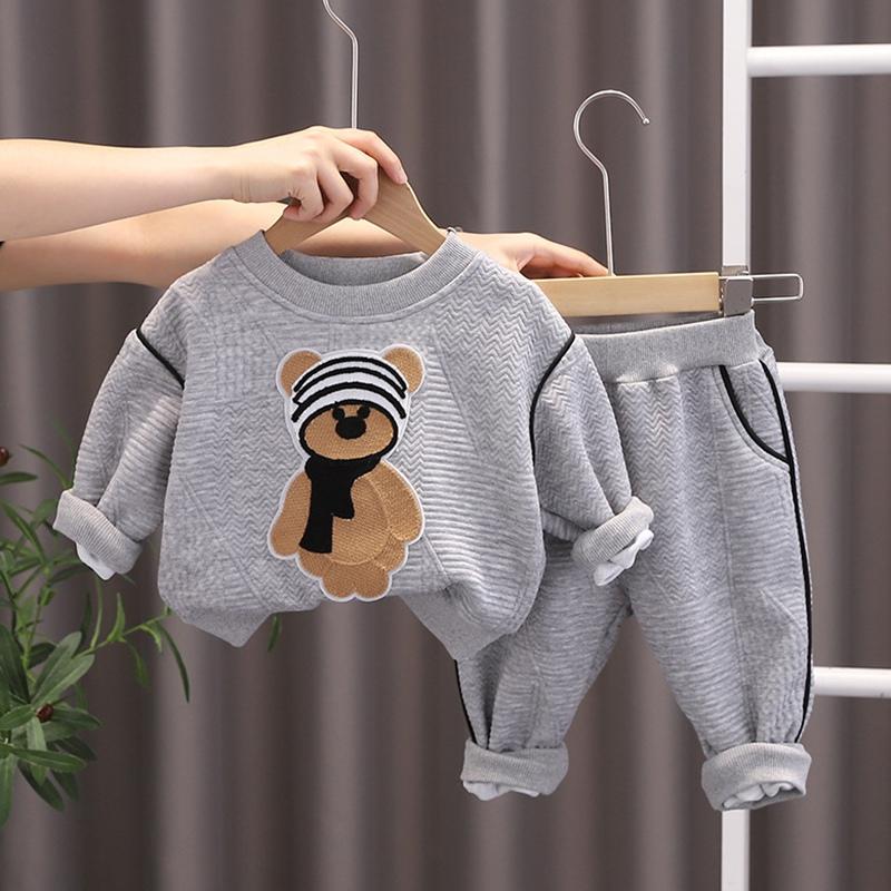 Children Long Sleeved Pullover and Trousers Two-piece Set Kids Clothing Set Top and Pants