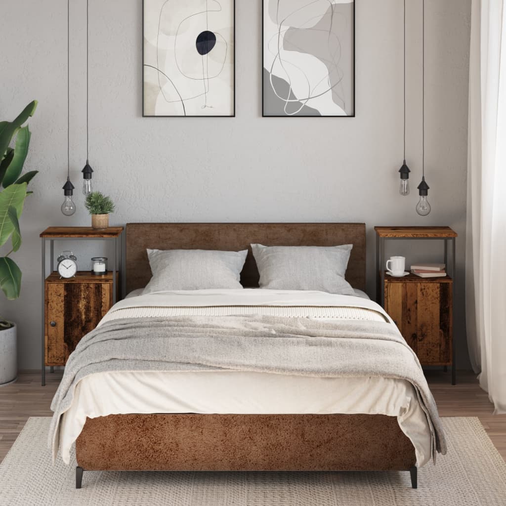 Vidaxl Szafki Nocne, 2 Szt., Stare Drewno, 41X31X80 Cm