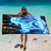 Blue Unicorn Starry Forest Print Beach Towel Polyester Soft Quick Dry Large Bath Towel Summer Swimming Pool Surfing Blanket