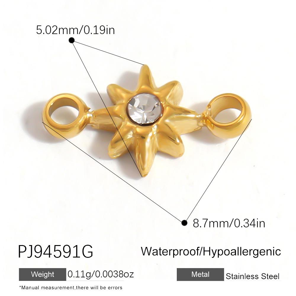 Водонепроницаемые Гипоаллергенные DIY Украшения 18K PVD Покрытие Нержавеющая Сталь Цирконий Звезда Луна Сердце Бантик Шармы Подвески Оптом