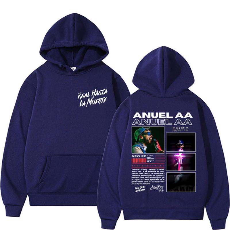 Рэпер Anuel AA Rhlm 2 Альбом 2026 Мерч Худи Мужские Женские Высококачественное Худи Топы Мода Винтаж Хип-Хоп Поп Музыка Толстовки