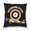 Бархатная наволочка с дизайном Supermarine Spitfire и кокардой ВВС Великобритании для любителей авиации