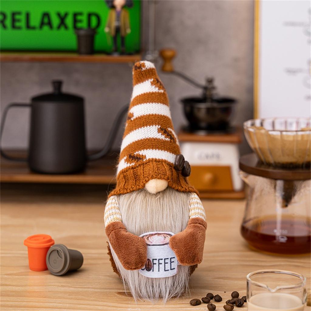 Coffee Gnome Plush Gnome Decor Handmade Decorations For Home Kitchen Table Ornaments Gifts