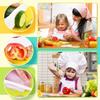 17 Pieces Kids Cooking Set Real Montessori Kitchen Tools Toddler Safe Serrated Edges with Plastic Knife Cutting Board Scissors