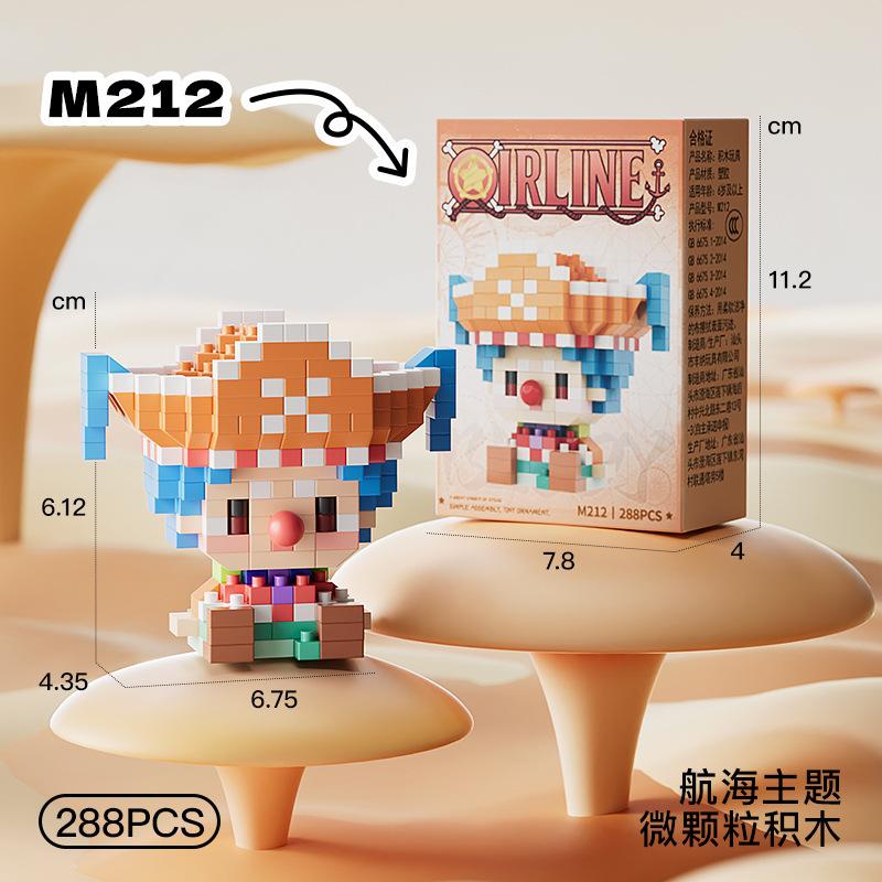 Новая Аниме Фигурка-конструктор Блок Чоппер 3D Аниме Модель Сборка Мини DIY Аксессуары Игрушки Сюрприз Подарок Для Фанатов