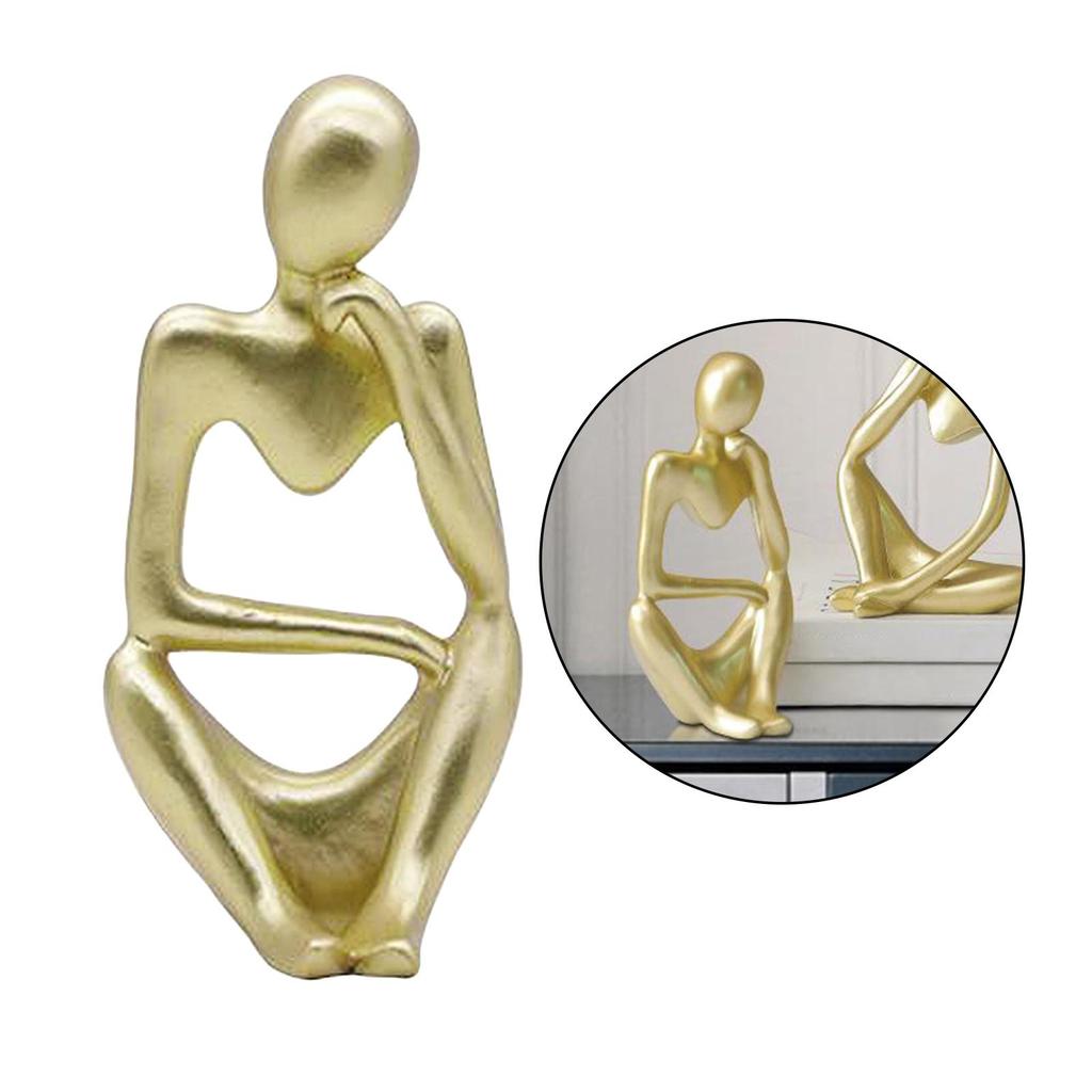 Resin Thinker Sculpture Creative Home Figurine Birthday Gifts Hollow Statues