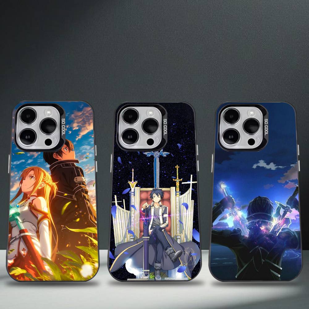 Sword Art Online SAO Kirigaya Phone Case For iPhone 16,15,14,13,12,11,8,7,Pro,Max,Plus,Mini,XS,SE Anti Fall Black Matte Hard