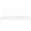Metal Bed Frame with Headboard White 193 x 203 cm