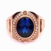 Фиолетовое Золото Высококлассное Живое Кольцо Покрытие Розовым Золотом Модное Роскошное Алмазное Синекаменное Кольцо