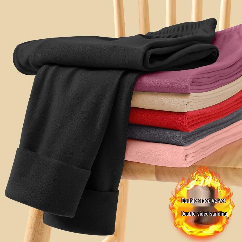 Double-Sided Fleece Base Layer Pants for Women - Seamless, Slimming, Warm, German Fleece, Spring/Autumn/Winter Wear.