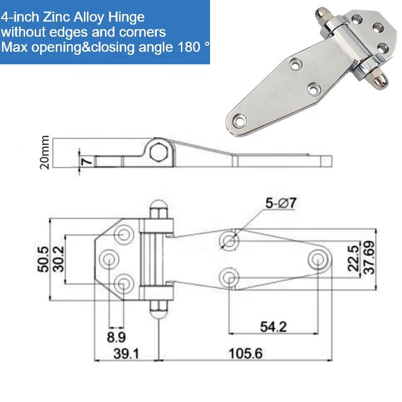 4" Industrial Style Flat Manufacturer Cabinet Refrigerator Oven Door Hinge