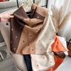 Heart-Shaped Texture Color Matching Fashionable Double-Sided Women'S Thermal Scarf Air Conditioner Scarf Shawl