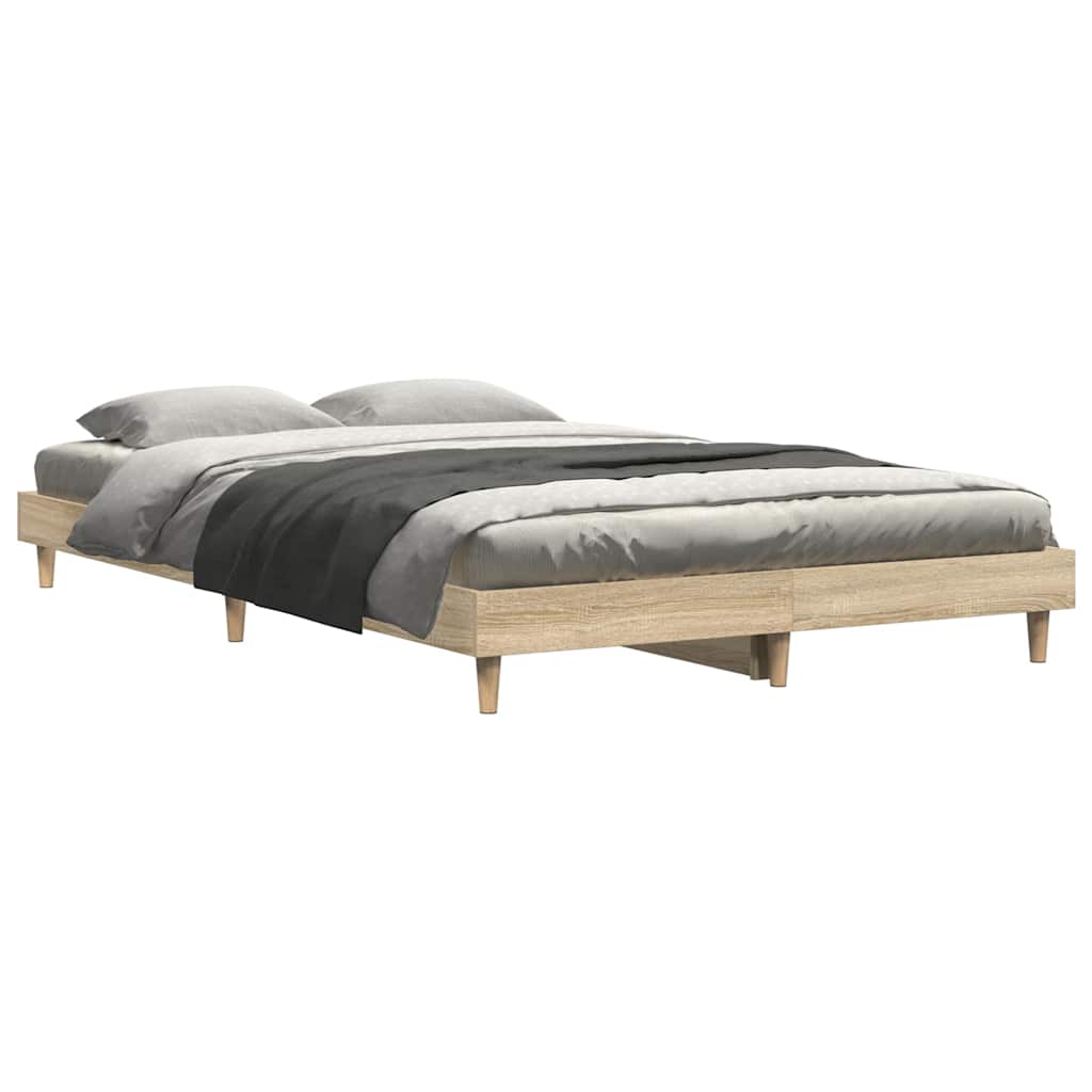 Bed Frame without Mattress Sonoma Oak Finish 120 x 200 cm Wood Based Material