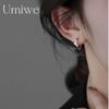 Umiwe Ring Earrings Ladies Leave It On Second Piercing S925 Silver Compatible with Metal Allergies Smaller Platinum Plated Both Ears Cute Zirconia