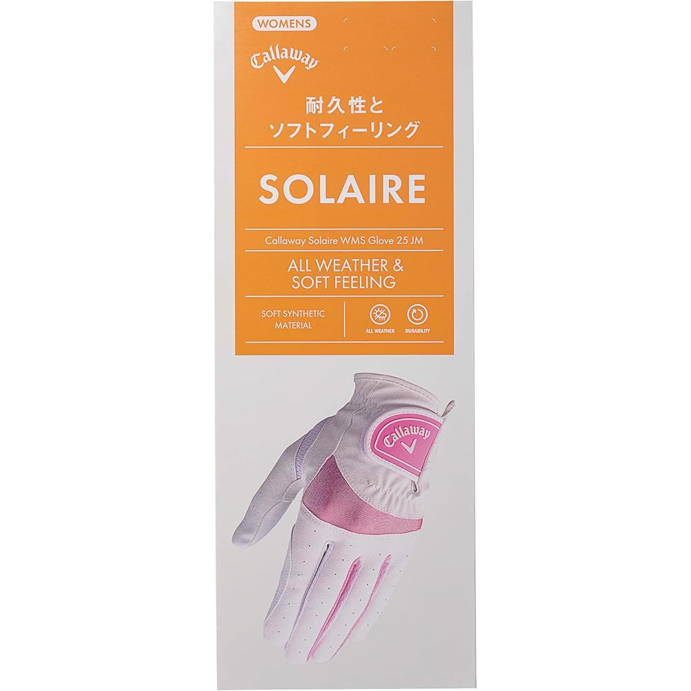 Женская перчатка для гольфа Callaway Solaire Левая рука Бело-розовая 20 см Использование для правой руки