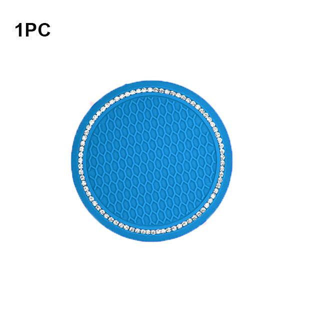 Car Non-slip Water Cup Pad Diamond Rhinestone Bling Decoration Auto Interior Cup Bottle Anti-skid Rubber Mat Car Accessories
