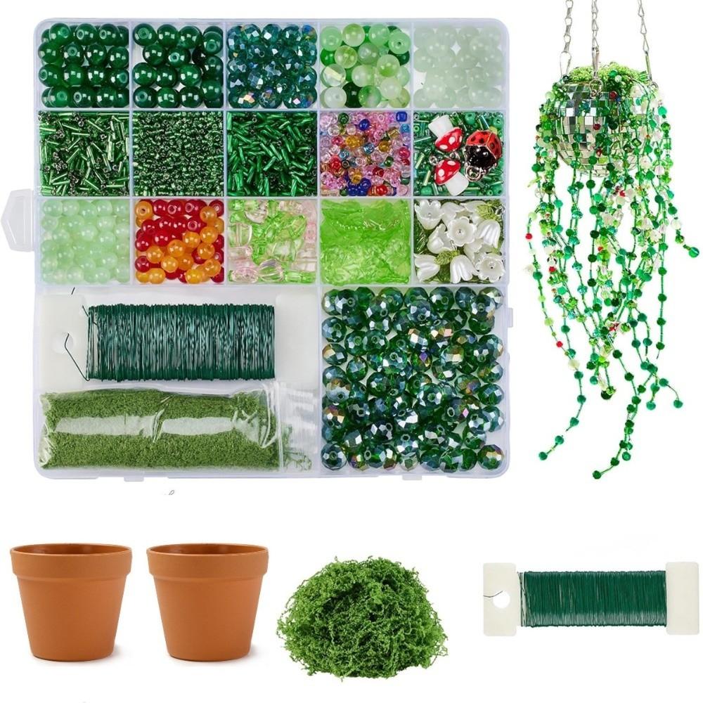 Кристаллические Листья Набор Растений с Бусинами и Горшками для Садоводов