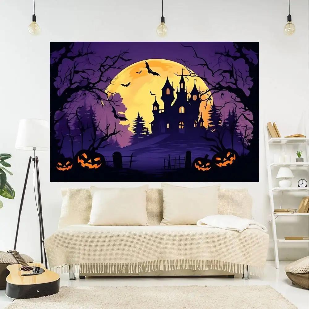 Halloween Tapestry Wall Hanging Tapestry Art Deco Blanket Curtain Hanging At Home Bedroom Living Room Decor