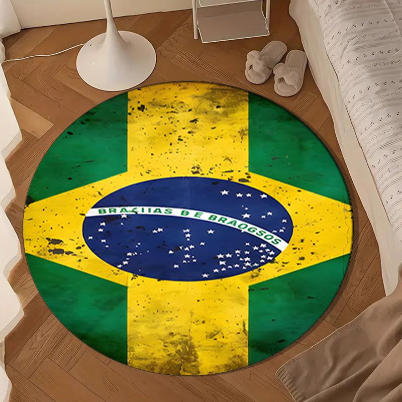 1PC rug Brazil Artwork Round mat Home Decor, Chair rug For livingroom,Bedroom, doormat home decor Birthday Gift Christmas Gifts