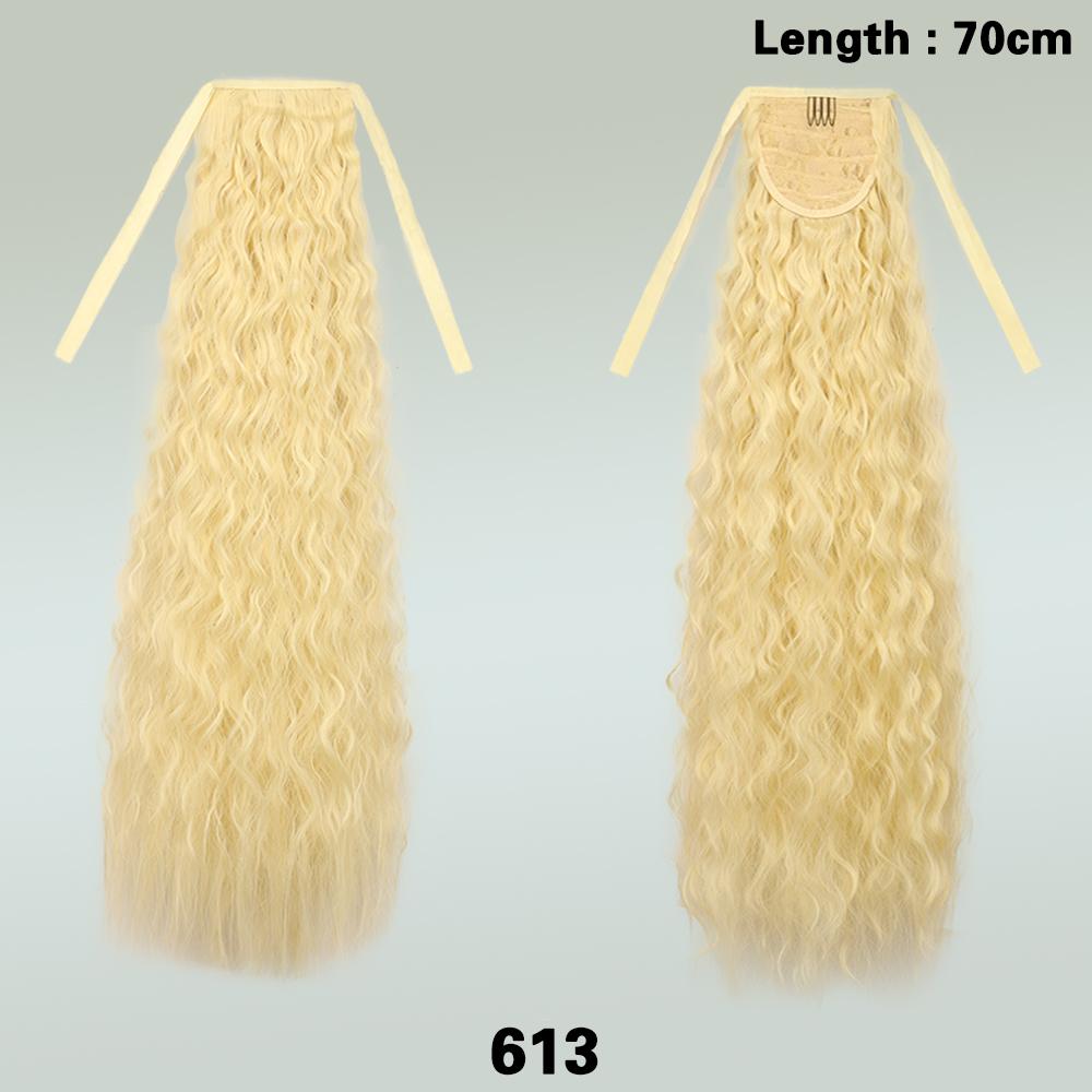 LISI HAIR Синтетическая кукуруза вьющиеся двойной ремень хвостик расширение обертывание вокруг длинные вьющиеся волнистые хвостики шиньон для женщин носить