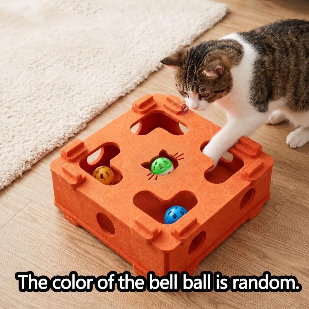 Bite Resistant Cat Maze Play Box Felt Cat Teaser Box Detachable Interactive Cat Toy Kitten