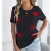 Women's Casual Fashion Contrasting Short Sleeved Knitted Shirt Top Knitted Shirt Top