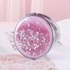 Girlish Heart Double-Sided Portable Makeup Mirror - Cute, Compact, and Foldable.