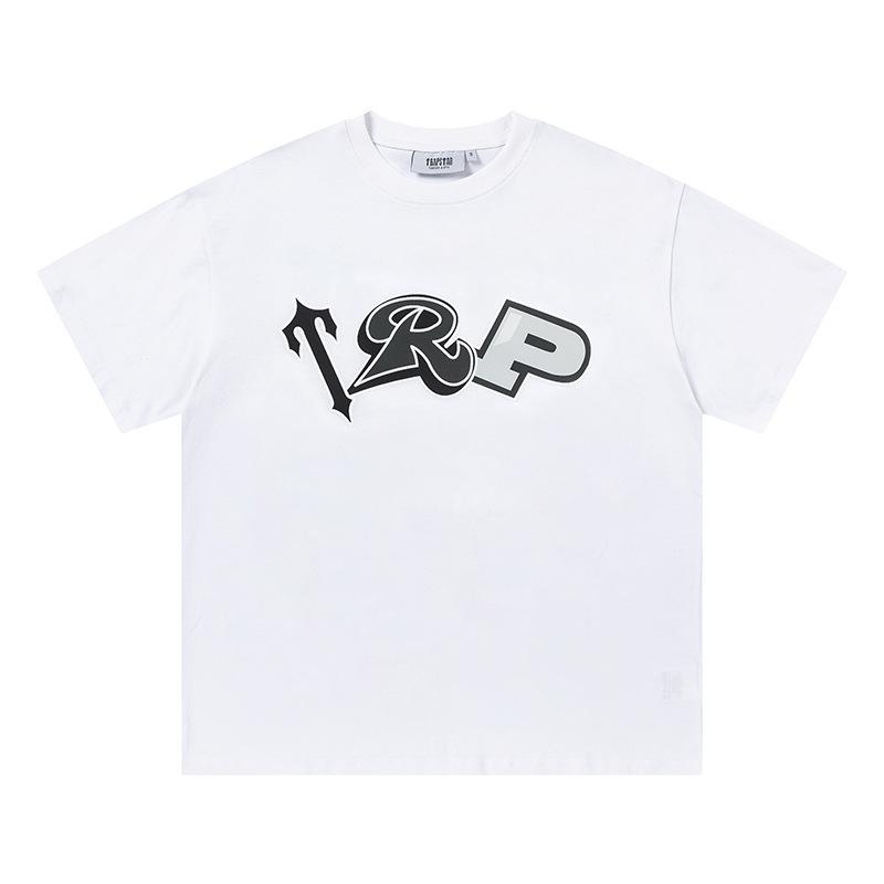 Cross-border new graffiti letter printing European and American street trendy brands loose and versatile casual men's and women's short-sleeved round